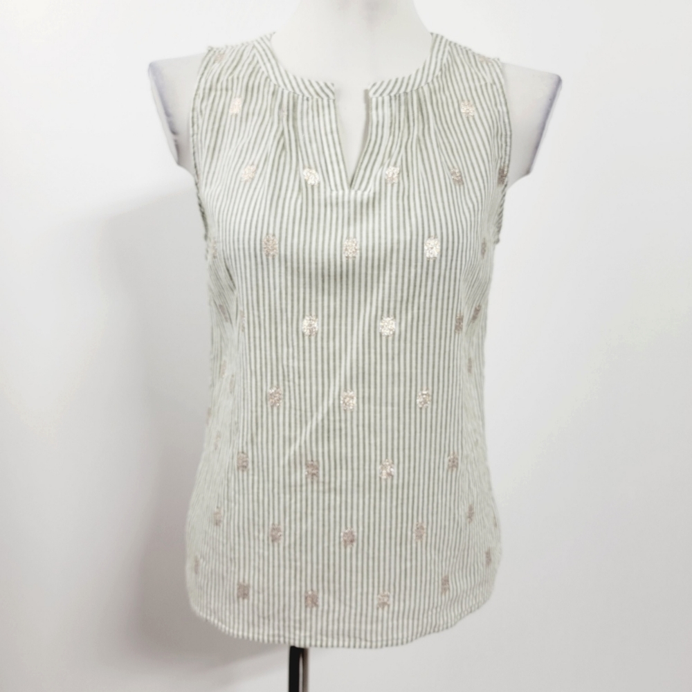 Tan with Shimmer Talbots SP Sleeveless top SP
